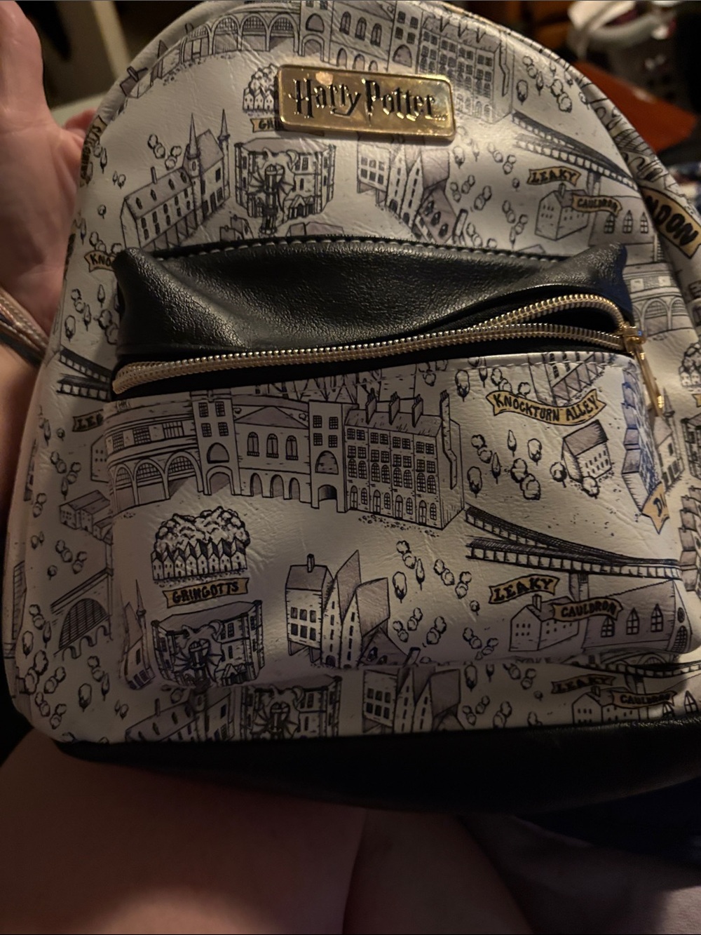 Warner Bros. White and Black Harry Potter Map Mini Backpack